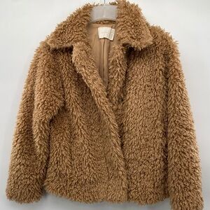 All:Row Camel Tan Teddy Jacket size S